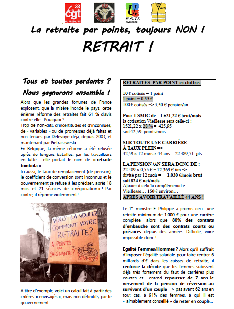 Contre La Reforme Des Retraites Sur La Rive Droite Snuipp Fsu Section De La Gironde